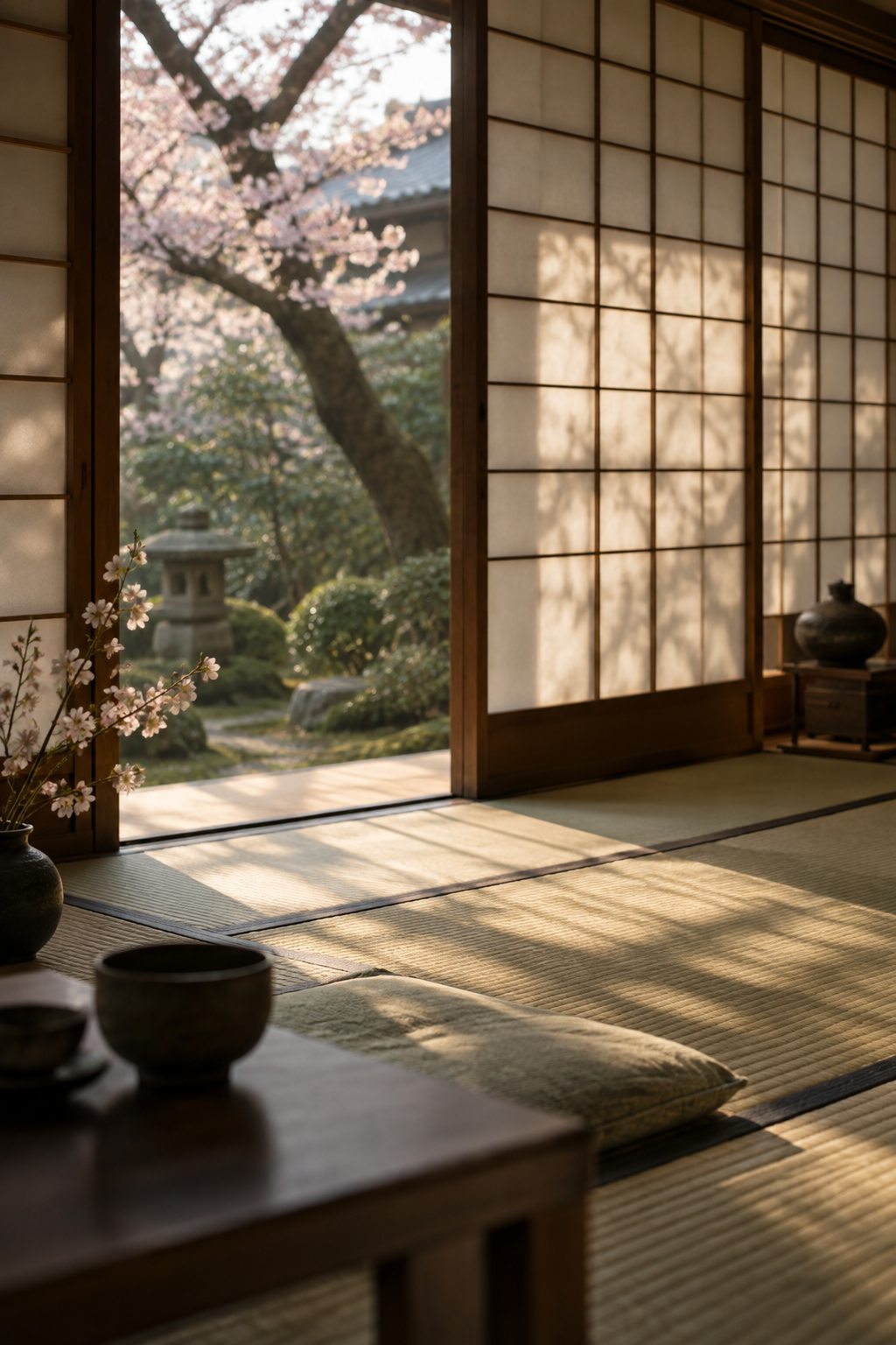 Morning light passing through shoji screens